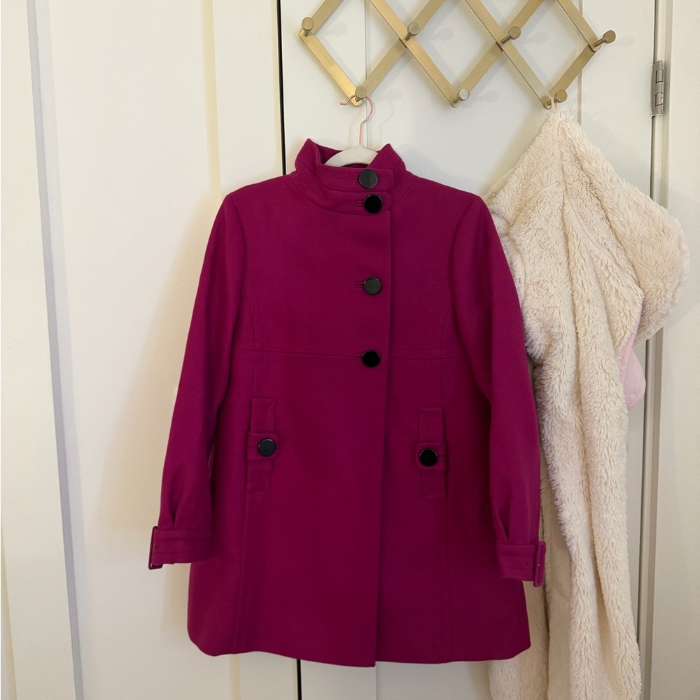 Ann Taylor 100% Wool Fuchsia Coat